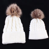 Newborn Baby Hats for Girls 2017 Winter Knitted Crochet Mom and Baby Caps for Boy 2 Pcs Baby Boy Hat bonnet chapeau garcon