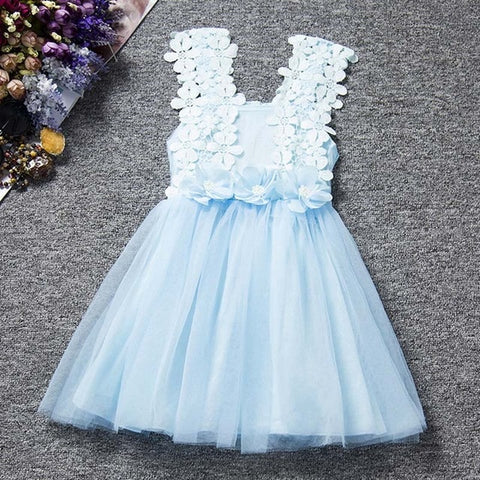 Bear Leader Girls Dresses 2018 New Brand Princess Girl Clothes Lace Hook Flower Design Splicing Gauze Ball Gown For Baby Girls