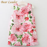 Bear Leader Girl Dress 2018 New Spring Kids Clothes Children Clothing Brand Rose Flowers Print Sleeveless Baby Girl Dress Party