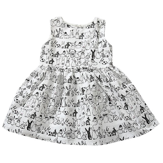 Bear Leader Girls Dresses 2018 New Brand Princess Girl Clothing Sleeveless Animal Rabbit Design Ball Gown For 12-24 Month