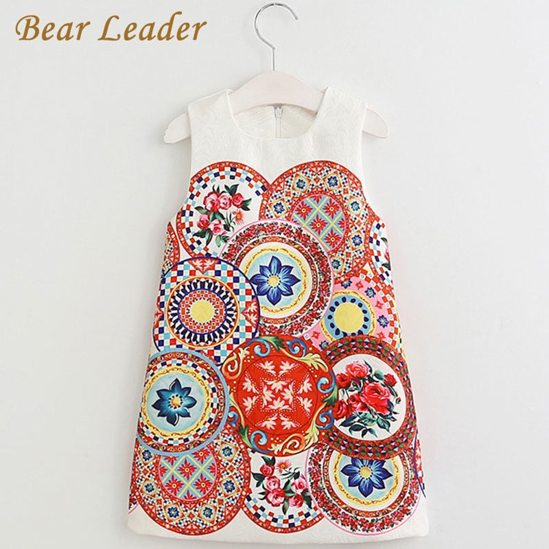 Bear Leader Girls Dress 2018 New Spring&Summer Baby Girls Dress Pattern Pring Design Sleeveless Girls Clothes 3-8Y Kids Dresses