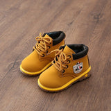 Kids Children Baby Girl Boys Shoes PU Leather Shoes Boots Waterproof Breathable Low-Heeled Ankle Shoes