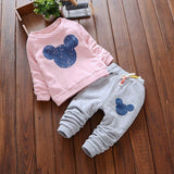 Bear Leader Baby Girls Clothes Casual Spring Baby Clothing Sets Cartoon Printing Sweatshirts+Casual Pants 2Pcs for Baby Clothes