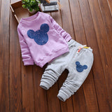 Bear Leader Baby Girls Clothes Casual Spring Baby Clothing Sets Cartoon Printing Sweatshirts+Casual Pants 2Pcs for Baby Clothes