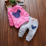 Bear Leader Baby Girls Clothes Casual Spring Baby Clothing Sets Cartoon Printing Sweatshirts+Casual Pants 2Pcs for Baby Clothes